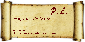 Prajda Lőrinc névjegykártya